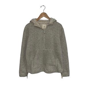 Thread & Supply Hoodie Women's Size Small Oat Beige Sherpa Lined 1/4 Zip Sweater